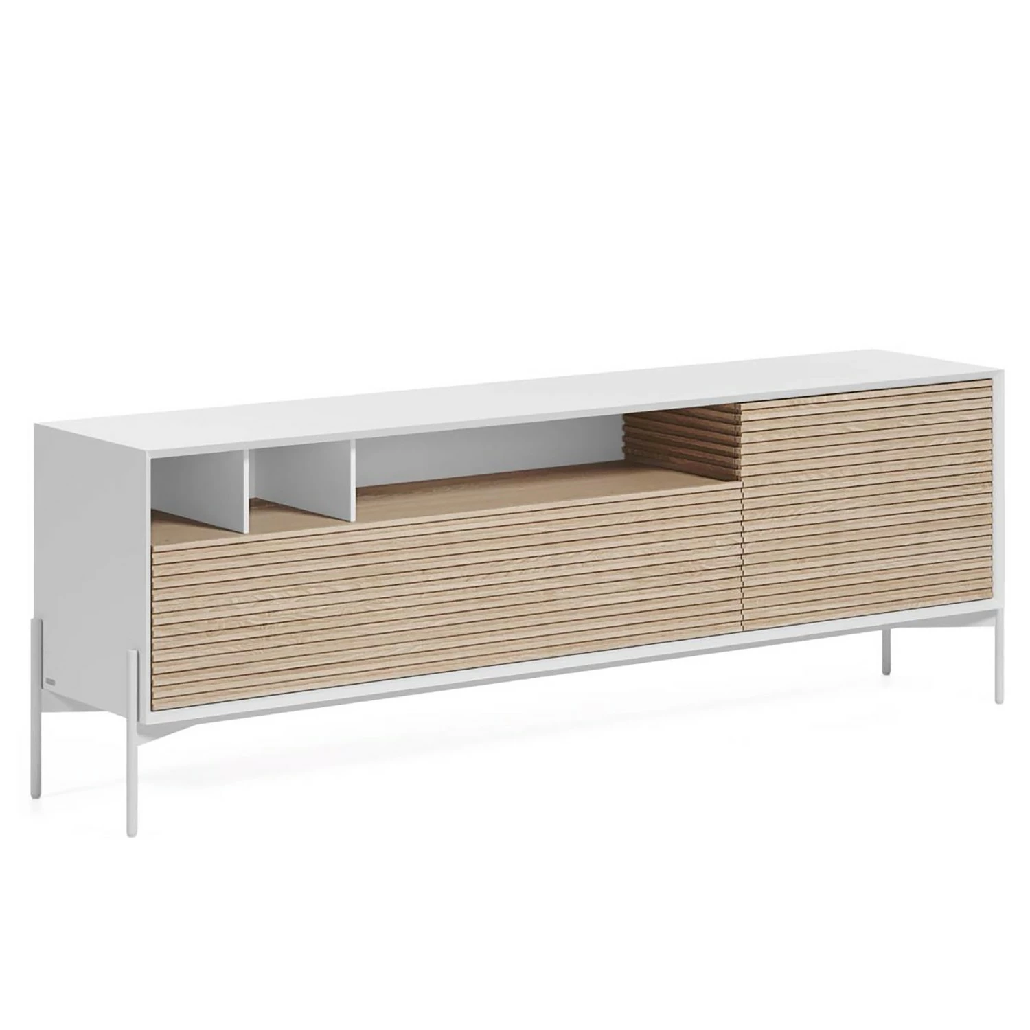 Norrwood TV-Lowboard Maredale II - Esche teilmassiv - Weiß / Esche 1 Norrwood TV-Lowboard Maredale II - Esche teilmassiv - Weiß / Esche