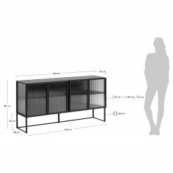 Loftscape Sideboard Tete - Glas / Metall - Schwarz 21 Loftscape Sideboard Tete - Glas / Metall - Schwarz -WOHNZIMMERMÖBEL Verkäufe 1000363985 220714 500 SKETCH DETAILS P000000001000363985 sketch