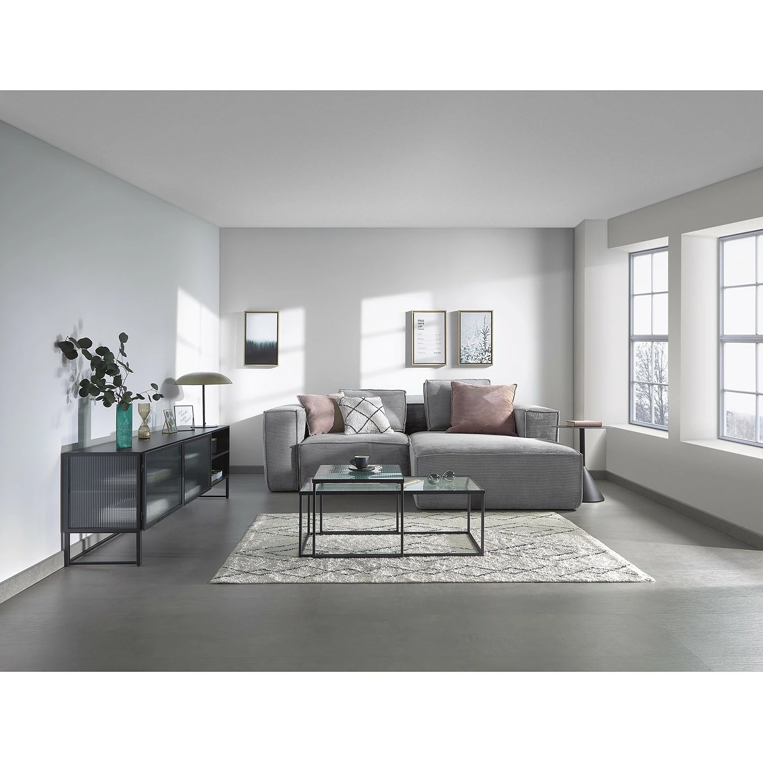 Loftscape TV-Lowboard Tete - Glas / Metall - Schwarz 4 Loftscape TV-Lowboard Tete - Glas / Metall - Schwarz – Bild 4