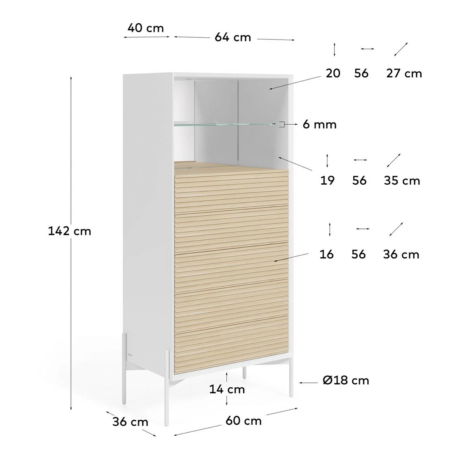 Norrwood Higboard Maredale - Esche teilmassiv - Weiß / Esche 9 Norrwood Higboard Maredale - Esche teilmassiv - Weiß / Esche – Bild 9