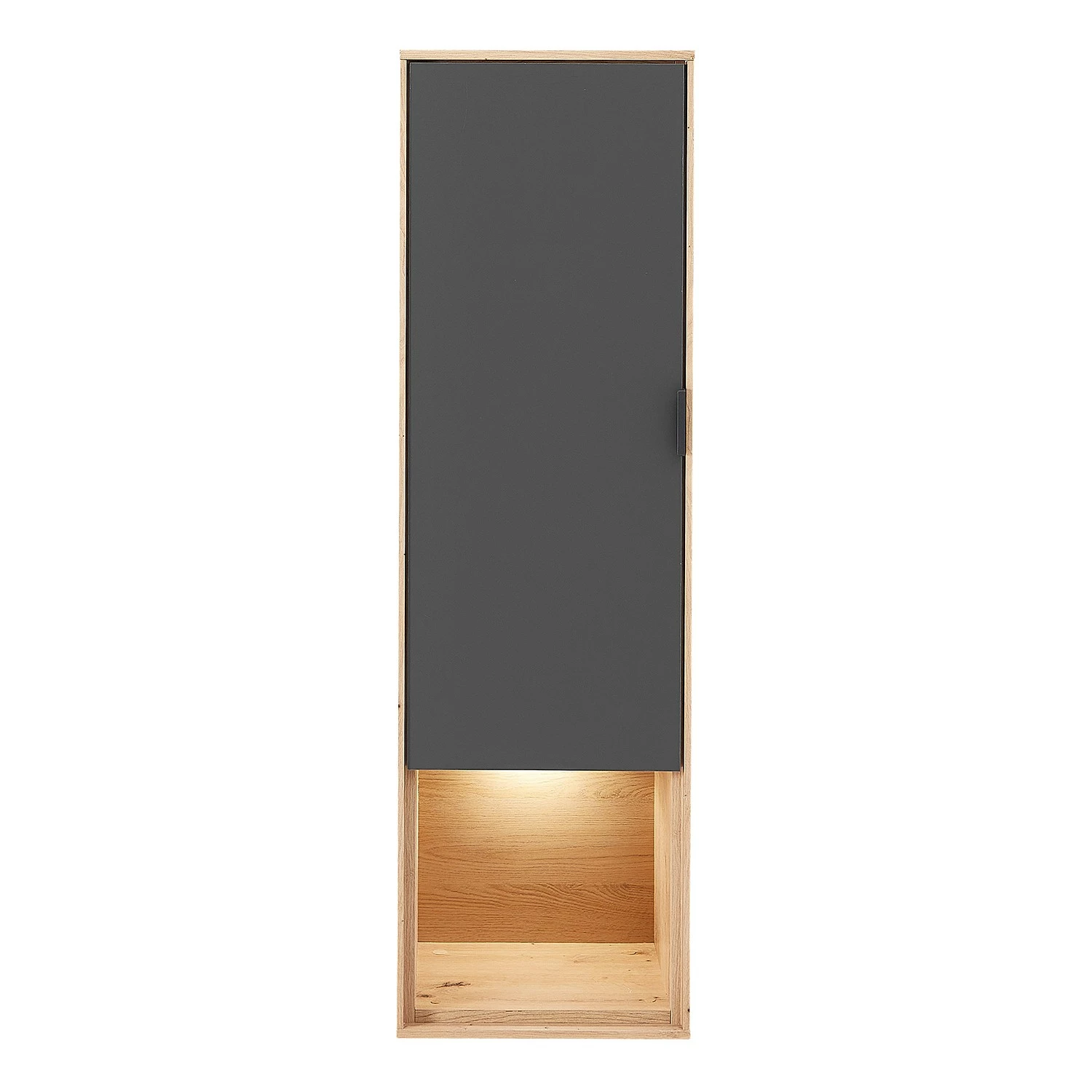Fashion For Home Hängeschrank Leox - Inkl. Beleuchtung - Graphit / Eiche Artisan Dekor 2 Fashion For Home Hängeschrank Leox - Inkl. Beleuchtung - Graphit / Eiche Artisan Dekor – Bild 2