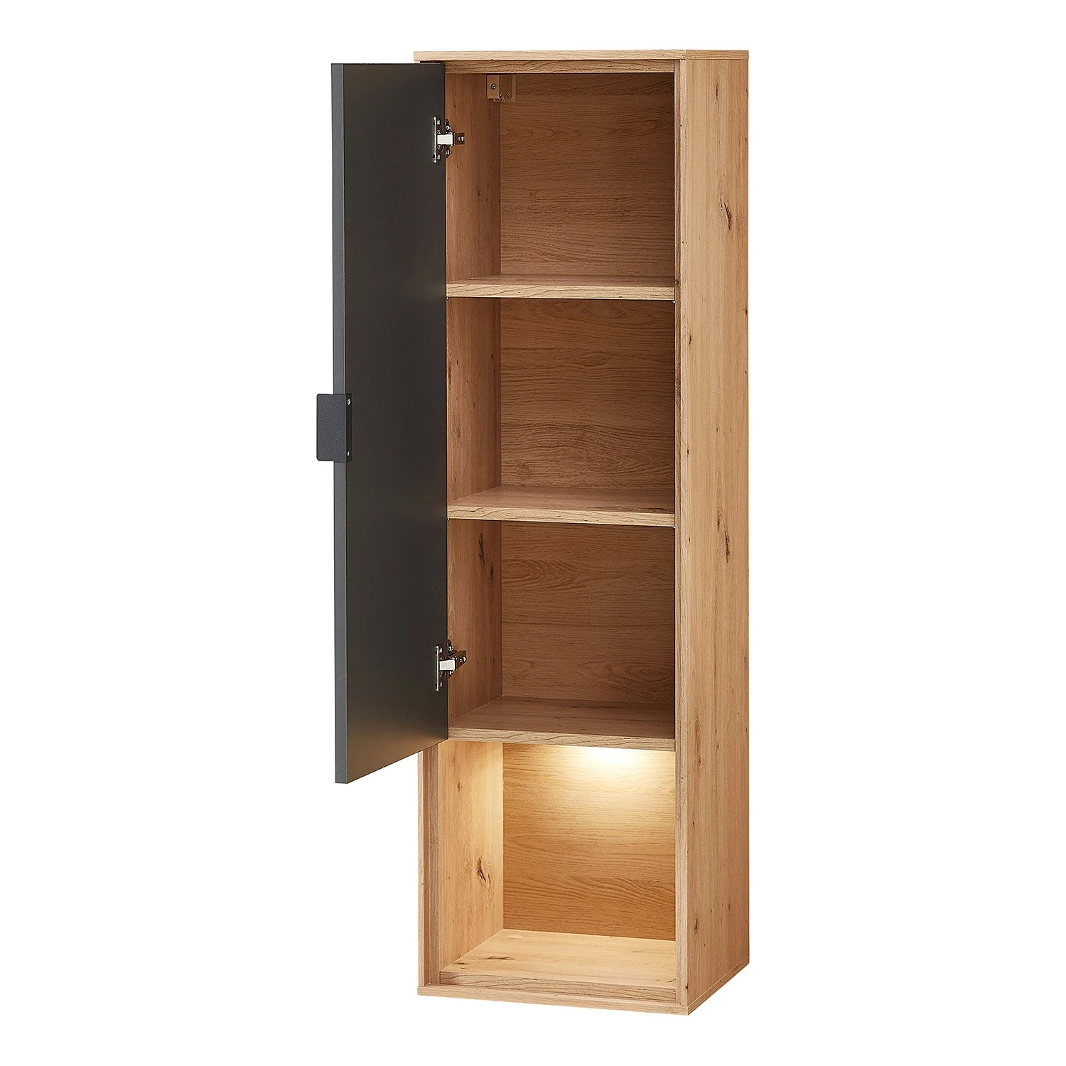 Fashion For Home Hängeschrank Leox - Inkl. Beleuchtung - Graphit / Eiche Artisan Dekor 3 Fashion For Home Hängeschrank Leox - Inkl. Beleuchtung - Graphit / Eiche Artisan Dekor – Bild 3