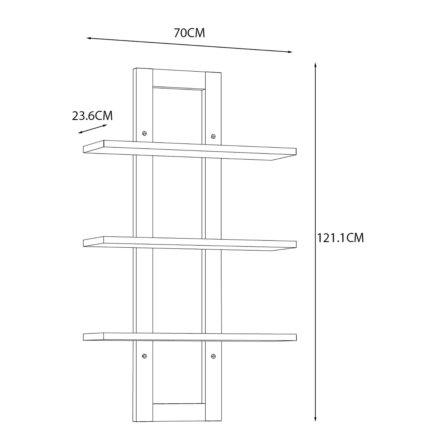 Loftscape Wandregal Thurles - Eiche Sonoma Dekor / Weiß 4 Loftscape Wandregal Thurles - Eiche Sonoma Dekor / Weiß – Bild 4