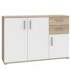 Loftscape Kommode Kiltealy III - Weiß / Eiche Sonoma Dekor