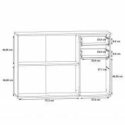 Loftscape Kommode Kiltealy III - Weiß / Eiche Sonoma Dekor -WOHNZIMMERMÖBEL Verkäufe 1000364879 220722 501 SKETCH DETAILS P000000001000364879 sketch