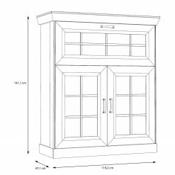 Ridgevalley Highboard Boolamore - Eiche Dekor -WOHNZIMMERMÖBEL Verkäufe 1000364889 220722 500 SKETCH DETAILS P000000001000364889 sketch