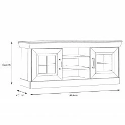 Ridgevalley TV-Lowboard Boolamore - Kiefer Weiß Dekor -WOHNZIMMERMÖBEL Verkäufe 1000364892 220722 500 SKETCH DETAILS P000000001000364892 sketch
