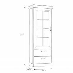 Ridgevalley Standvitrine Boolamore - Kiefer Weiß Dekor 12 Ridgevalley Standvitrine Boolamore - Kiefer Weiß Dekor -WOHNZIMMERMÖBEL Verkäufe 1000364894 220722 500 SKETCH DETAILS P000000001000364894 sketch