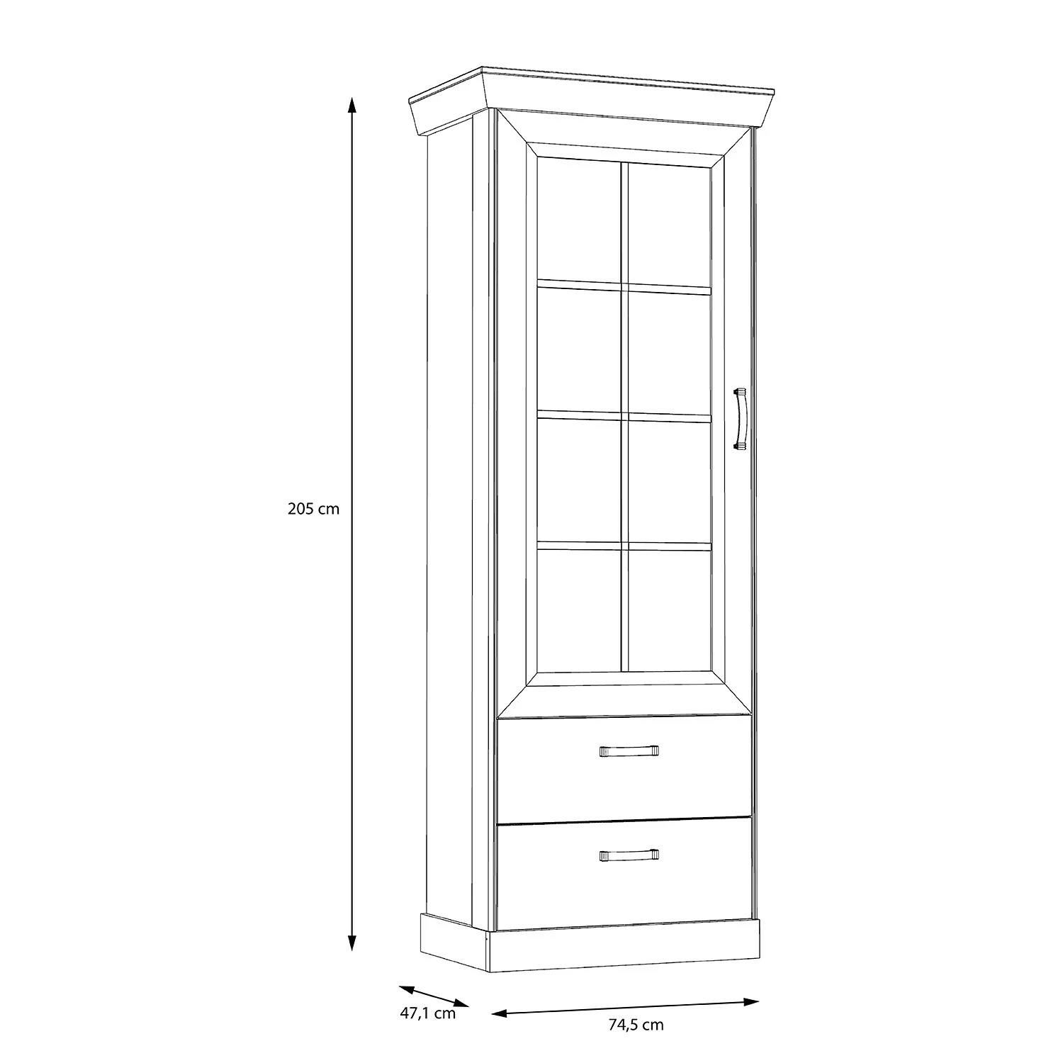 Ridgevalley Standvitrine Boolamore - Kiefer Weiß Dekor 6 Ridgevalley Standvitrine Boolamore - Kiefer Weiß Dekor – Bild 6