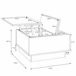 Loftscape Couchtisch Wijo - Eiche Sonoma Dekor / Weiß -WOHNZIMMERMÖBEL Verkäufe 1000364898 220722 501 SKETCH DETAILS P000000001000364898 sketch