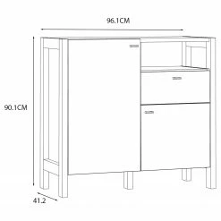 Loftscape Kommode Thurles I - Eiche Sonoma Dekor / Weiß -WOHNZIMMERMÖBEL Verkäufe 1000364904 220722 500 SKETCH DETAILS P000000001000364904 sketch