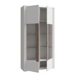 Loftscape Vitrinenschrank Millquarter - Weiß / Eiche Hell Dekor -WOHNZIMMERMÖBEL Verkäufe 1000364906 220722 031 DETAILS P000000001000364906