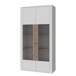 Loftscape Vitrinenschrank Millquarter - Weiß / Eiche Hell Dekor -WOHNZIMMERMÖBEL Verkäufe 1000364906 220722 033 DETAILS P000000001000364906