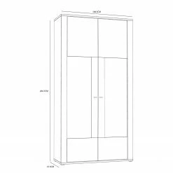 Loftscape Vitrinenschrank Millquarter - Weiß / Eiche Hell Dekor -WOHNZIMMERMÖBEL Verkäufe 1000364906 220722 500 SKETCH DETAILS P000000001000364906 sketch