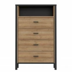 Red Living Kommode Kasala III - Eiche Riviera Dekor / Schwarz -WOHNZIMMERMÖBEL Verkäufe 1000364907 220722 030 DETAILS P000000001000364907