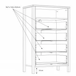 Red Living Kommode Kasala III - Eiche Riviera Dekor / Schwarz -WOHNZIMMERMÖBEL Verkäufe 1000364907 220722 501 SKETCH DETAILS P000000001000364907 sketch