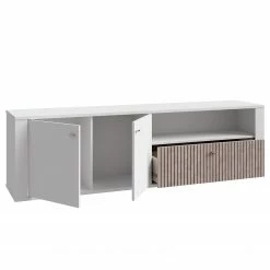 Loftscape TV-Lowboard Millquarter - Weiß / Eiche Hell Dekor -WOHNZIMMERMÖBEL Verkäufe 1000364908 220722 031 DETAILS P000000001000364908