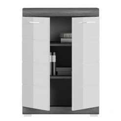 Loftscape Kommode Sarai I - Hochglanz Weiß / Eiche Grau Dekor -WOHNZIMMERMÖBEL Verkäufe 1000365253 220728 035 DETAILS P000000001000365253