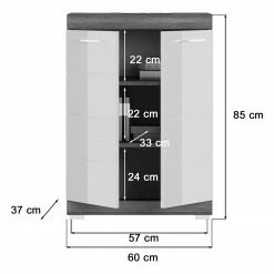 Loftscape Kommode Sarai I - Hochglanz Weiß / Eiche Grau Dekor -WOHNZIMMERMÖBEL Verkäufe 1000365253 220728 500 SKETCH DETAILS P000000001000365253 sketch