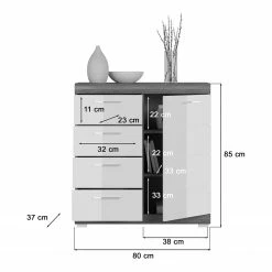 Loftscape Kommode Sarai II - Hochglanz Weiß / Eiche Grau Dekor 9 Loftscape Kommode Sarai II - Hochglanz Weiß / Eiche Grau Dekor -WOHNZIMMERMÖBEL Verkäufe 1000365260 220728 500 SKETCH DETAILS P000000001000365260 sketch