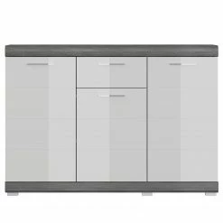 Loftscape Kommode Sarai III - Hochglanz Weiß / Eiche Grau Dekor -WOHNZIMMERMÖBEL Verkäufe 1000365263 220728 030 DETAILS P000000001000365263