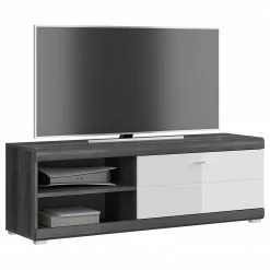 Loftscape Wohnwand Sarai I (4-teilig) - Hochglanz Weiß / Eiche Grau Dekor -WOHNZIMMERMÖBEL Verkäufe 1000365274 220728 040 DETAILS P000000001000365274