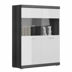 Loftscape Wohnwand Sarai I (4-teilig) - Hochglanz Weiß / Eiche Grau Dekor -WOHNZIMMERMÖBEL Verkäufe 1000365274 220728 055 DETAILS P000000001000365274