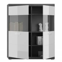 Loftscape Wohnwand Sarai I (4-teilig) - Hochglanz Weiß / Eiche Grau Dekor -WOHNZIMMERMÖBEL Verkäufe 1000365274 220728 060 DETAILS P000000001000365274