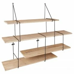 Butlers Wandregal LIMBO - Eiche massiv / Aluminium - Schwarz / Natur -WOHNZIMMERMÖBEL Verkäufe 1000365681 220728 041 DETAILS P000000001000365681