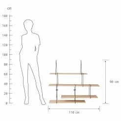 Butlers Wandregal LIMBO - Eiche massiv / Aluminium - Schwarz / Natur -WOHNZIMMERMÖBEL Verkäufe 1000365681 220728 500 SKETCH DETAILS P000000001000365681 sketch