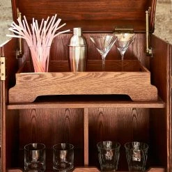 Butlers Kofferbar HEMINGWAY - Anilinleder / Esche massiv - Dunkelbraun -WOHNZIMMERMÖBEL Verkäufe 1000365699 220728 021 MOOD DETAILS P000000001000365699 mood