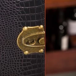 Butlers Kofferbar HEMINGWAY - Anilinleder / Esche massiv - Dunkelbraun -WOHNZIMMERMÖBEL Verkäufe 1000365699 220728 070 DETAILS P000000001000365699