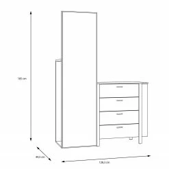 Loftscape Kommode Samtoge II - Amberg Eiche Dekor / Uni Wolfram Grau -WOHNZIMMERMÖBEL Verkäufe 1000365833 220909 500 SKETCH DETAILS P000000001000365833 sketch