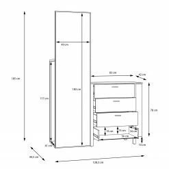 Loftscape Kommode Samtoge II - Amberg Eiche Dekor / Uni Wolfram Grau -WOHNZIMMERMÖBEL Verkäufe 1000365833 220909 501 SKETCH DETAILS P000000001000365833 sketch