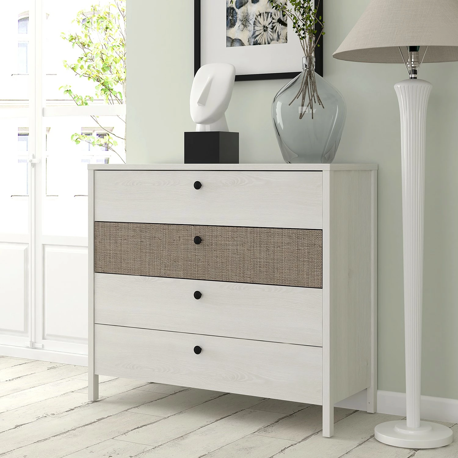 Loftscape Kommode Riecce - Schneeeiche Dekor / Grau 2 Loftscape Kommode Riecce - Schneeeiche Dekor / Grau – Bild 2