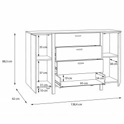 Loftscape Kommode Samtoge I - Bramberg Fichte Dekor / Uni Wolfram Dekor -WOHNZIMMERMÖBEL Verkäufe 1000365842 220909 501 SKETCH DETAILS P000000001000365842 sketch