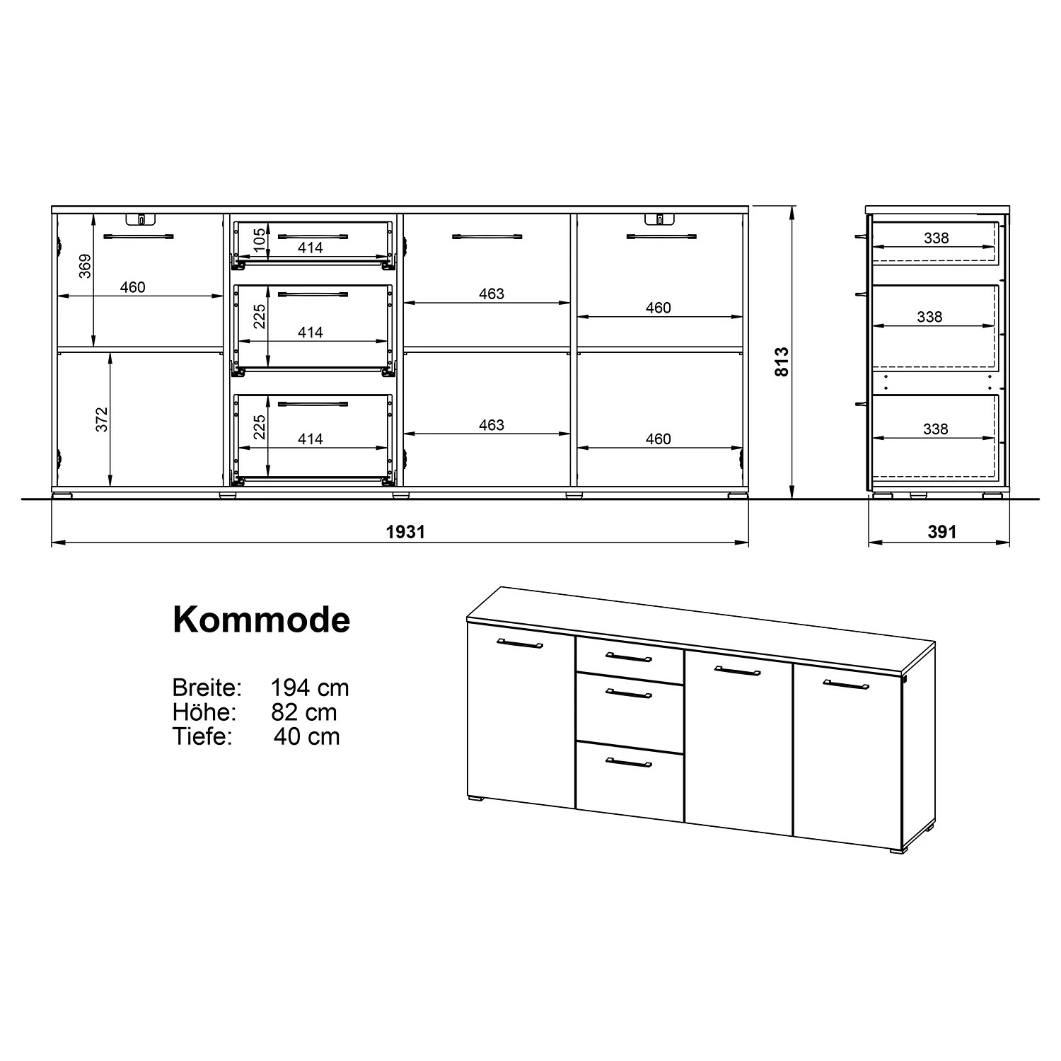 Germania Sideboard Campo - Weiß 7 Germania Sideboard Campo - Weiß – Bild 7