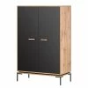 Schildmeyer Highboard Looks - Schwarz / Eiche Dekor