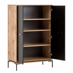 Schildmeyer Highboard Looks - Schwarz / Eiche Dekor -WOHNZIMMERMÖBEL Verkäufe 1000366039 220809 031 DETAILS P000000001000366039