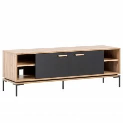 Schildmeyer TV-Lowboard Looks - Schwarz / Eiche Dekor -WOHNZIMMERMÖBEL Verkäufe 1000366040 220809 031 DETAILS P000000001000366040