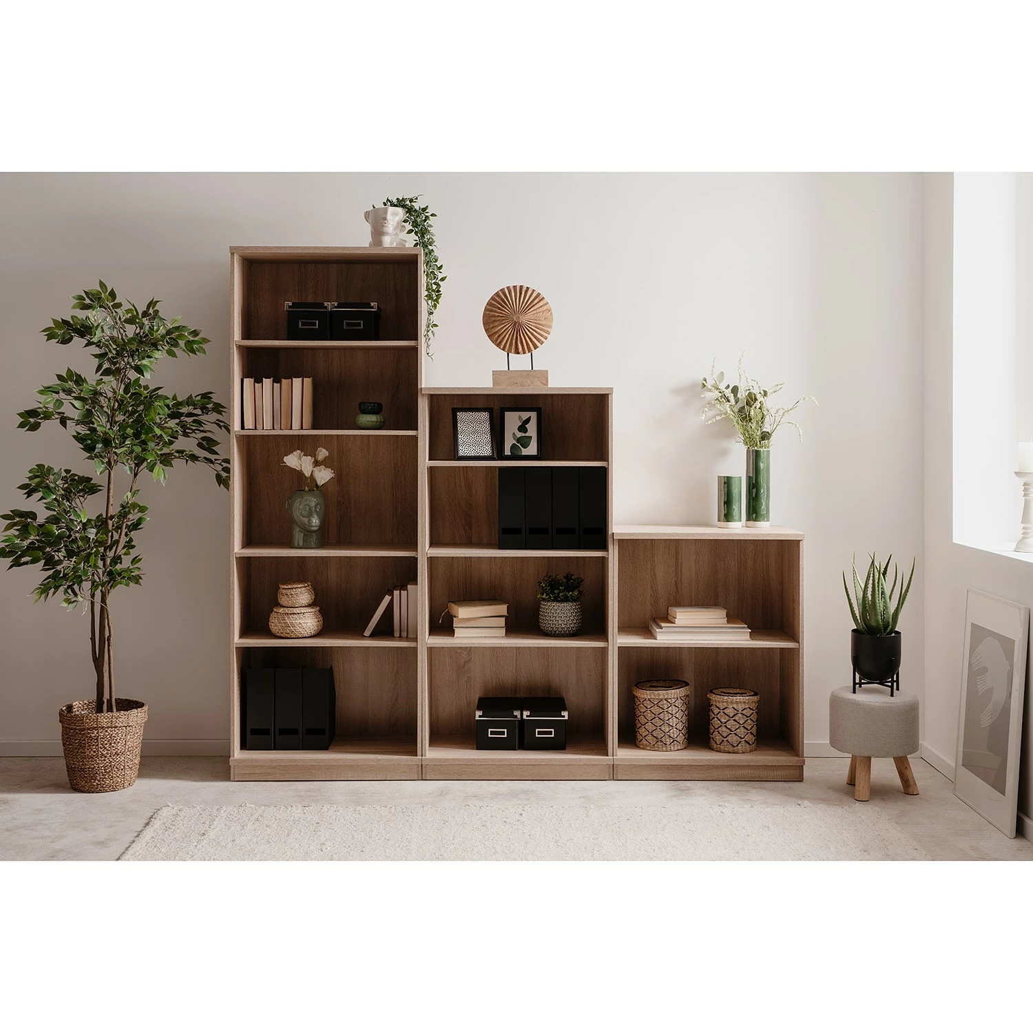 Loftscape Regal Alcester - Eiche Sonoma Dekor - Höhe: 140 cm 2 Loftscape Regal Alcester - Eiche Sonoma Dekor - Höhe: 140 cm – Bild 2