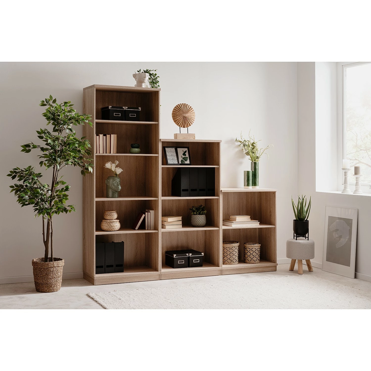 Loftscape Regal Alcester - Eiche Sonoma Dekor - Höhe: 140 cm 3 Loftscape Regal Alcester - Eiche Sonoma Dekor - Höhe: 140 cm – Bild 3