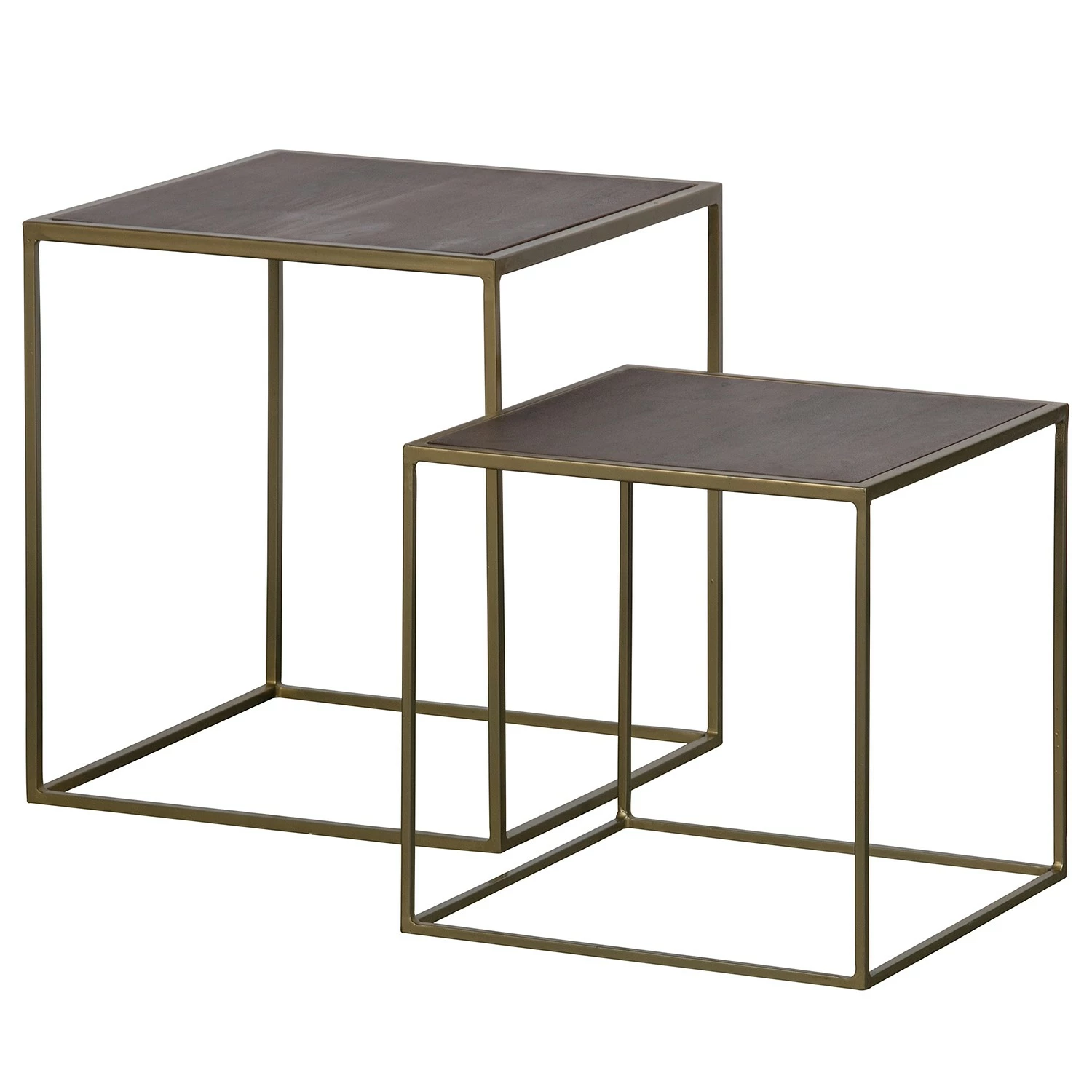 Red Living Beistelltisch Hawes (2-teilig) - Akazie massiv / Metall - Akazie / Messing 1 Red Living Beistelltisch Hawes (2-teilig) - Akazie massiv / Metall - Akazie / Messing