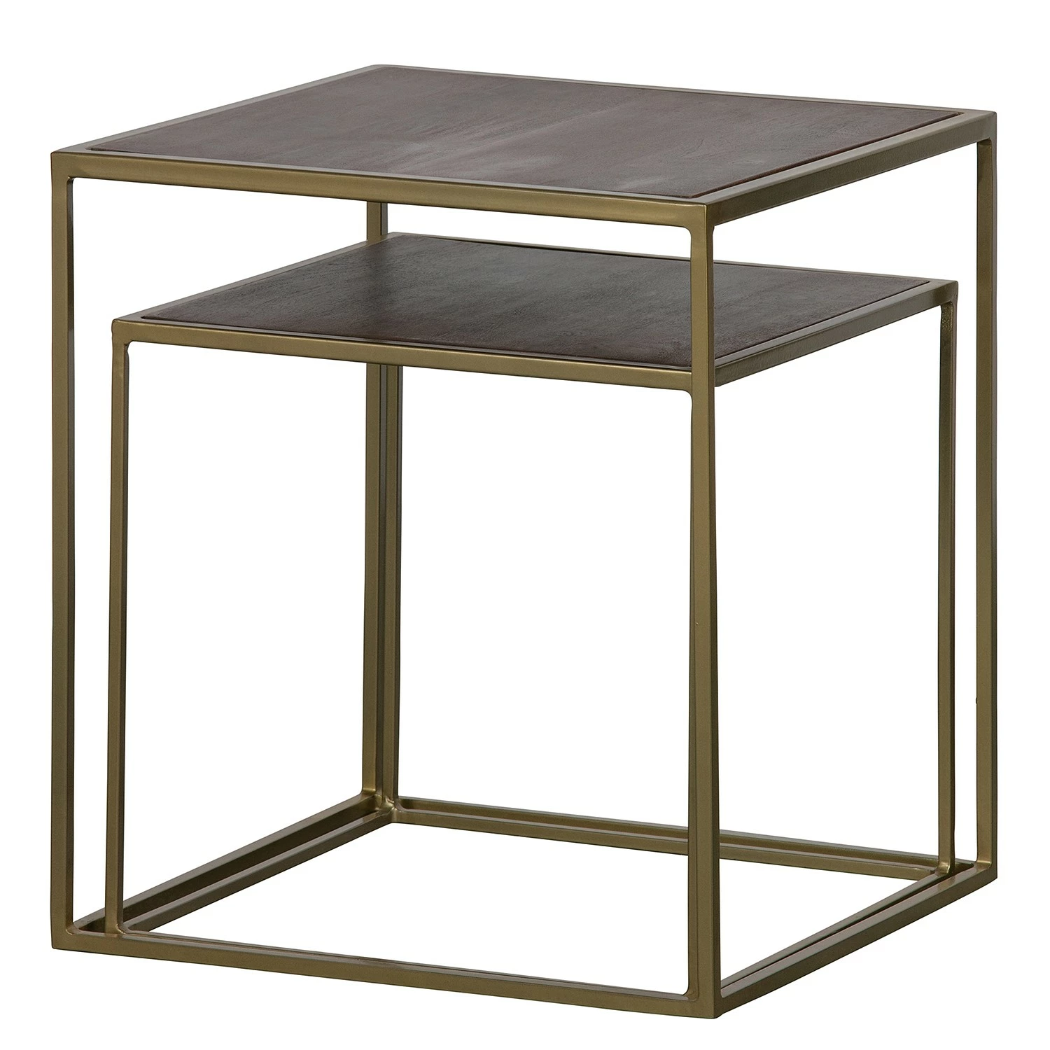 Red Living Beistelltisch Hawes (2-teilig) - Akazie massiv / Metall - Akazie / Messing 4 Red Living Beistelltisch Hawes (2-teilig) - Akazie massiv / Metall - Akazie / Messing – Bild 4