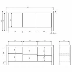 Temahome Sideboard Kobe II - Schwarz / Beton Dekor 17 Temahome Sideboard Kobe II - Schwarz / Beton Dekor -WOHNZIMMERMÖBEL Verkäufe 1000366639 220906 501 SKETCH DETAILS P000000001000366639 sketch