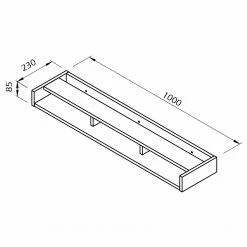 Temahome Wandregal Ply - Schwarz / Hellbraun -WOHNZIMMERMÖBEL Verkäufe 1000366647 220906 500 SKETCH DETAILS P000000001000366647 sketch