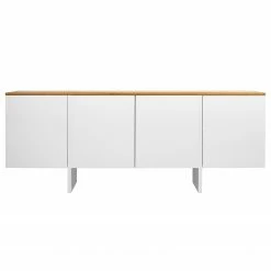 Temahome Sideboard Edge - Echtholzfurnier - / Weiß / Eiche