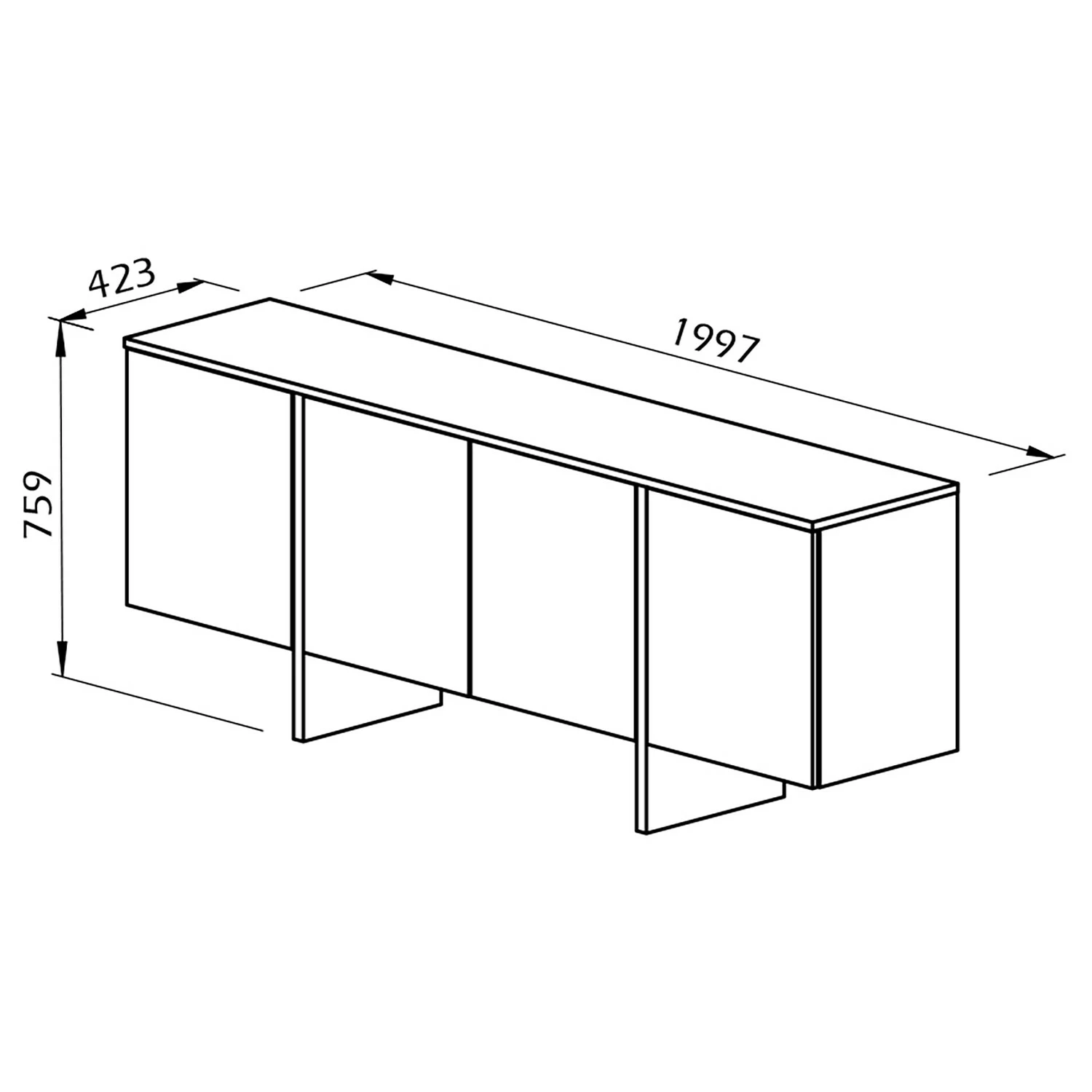 Temahome Sideboard Edge - Echtholzfurnier - / Weiß / Eiche 8 Temahome Sideboard Edge - Echtholzfurnier - / Weiß / Eiche – Bild 8