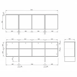 Temahome Sideboard Edge - Echtholzfurnier - / Weiß / Eiche 17 Temahome Sideboard Edge - Echtholzfurnier - / Weiß / Eiche -WOHNZIMMERMÖBEL Verkäufe 1000366714 220906 501 SKETCH DETAILS P000000001000366714 sketch