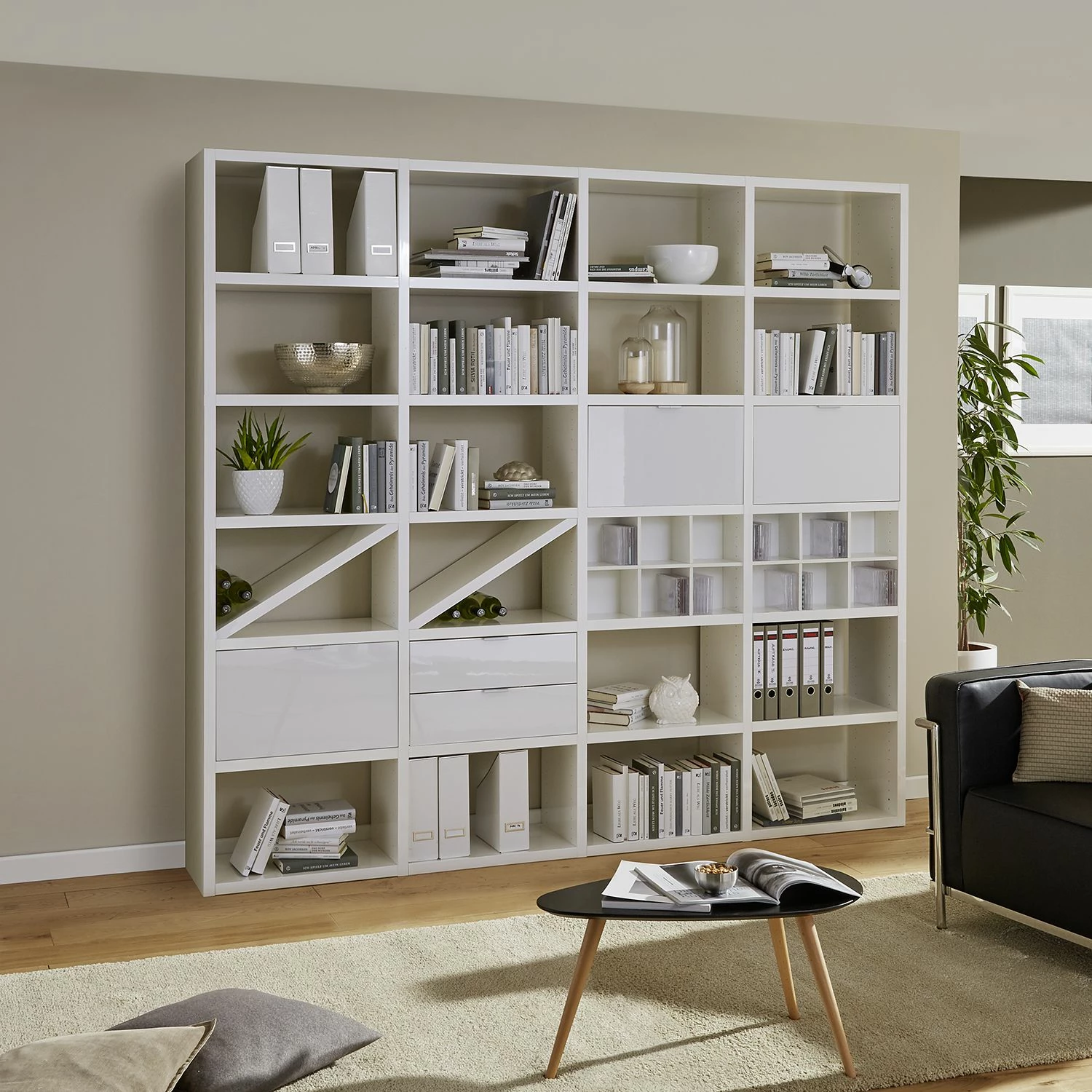 Fredriks Anbauregal Concept I - Hochglanz Weiß 2 Fredriks Anbauregal Concept I - Hochglanz Weiß – Bild 2